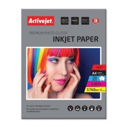 Papel fotográfico Activejet AP4-230G20 A4 230 g/m² Brillante 20 hojas