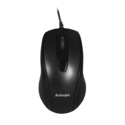 Ratón Activejet AMY-083 USB 1000 DPI Negro Ambidiestro Plug and Play