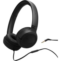 Auriculares JBL Tune 530 con cable, diadema plegable, sonido Pure Bass, control en línea, color negro