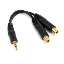 Cable de audio StarTech MUY1MFF divisor estéreo 3,5 mm macho a 2x hembra 0,15 m negro