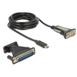 Cable serie DeLock 62904 1,8 m USB-C a RS-232 DB9 + adaptador DB25