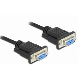 Cable serie DeLock 87525 DB9 RS232 Null Modem F/F 10 m negro