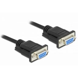Cable serie DeLock 87472 DB9 Null Modem F/F 2 m negro