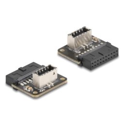 Adaptador USB DeLock 67239 19 pines a USB tipo E acero inoxidable 90°