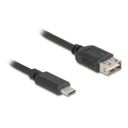 Cable USB DeLock 81536 USB-C a USB-A 2.0 1 m Negro