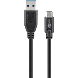 Cable USB Goobay 67890 USB-A a USB-C 1 m 5 Gbit/s Negro