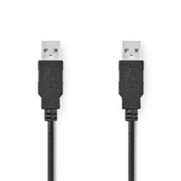 Cable USB Nedis CCGL60000BK20 USB-A a USB-A 2.0 2 m Negro