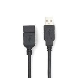 Cable USB Nedis CCGL60010BK30 Extensión USB 2.0 1 m Macho-Hembra Negro