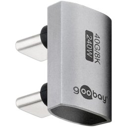 Adaptador USB-C Goobay 74446 macho a macho en U 40 Gbps 240 W plata
