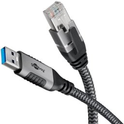 Cambiador de género Goobay 70693 USB A a RJ45 CAT6 7,5 m blindado