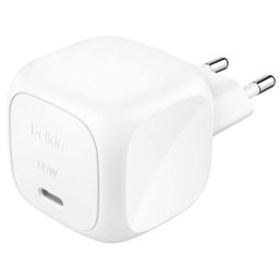 Cargador Belkin WCA011KQWH USB-C 65W Power Delivery blanco compacto