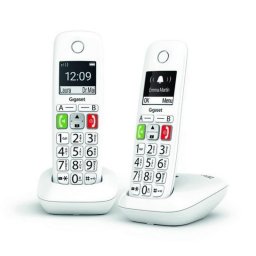Teléfono inalámbrico Gigaset E290 Duo blanco con pantalla grande y teclas ampliadas