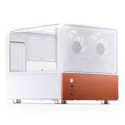 Caja Mini Tower Jonsbo V12 Blanco con paneles de cristal templado y vista panorámica