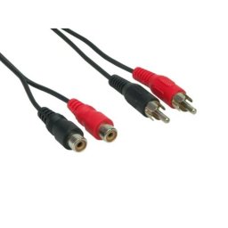 Cable de audio Alcasa AS-2CV2 2 x RCA macho a 2 x RCA hembra 1,5 m negro