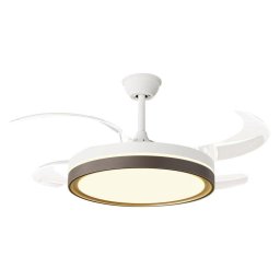 Ventilador de Techo Purline CEILY BRISE DWD con Luz Retráctil 107cm Blanco y Madera Oscura