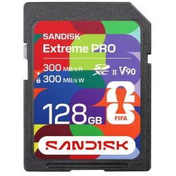 Tarjeta SD Sandisk Extreme PRO 128 GB SDXC UHS-II 300 MB/s V90 Negra