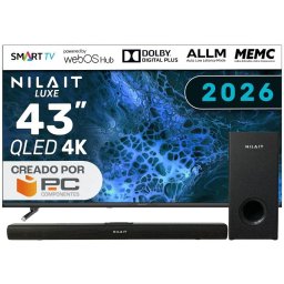 Nilait Luxe 43UD8004SWOS 43" QLED UHD 4K Smart TV WEBOS + Harmony Sound bar Barra de sonido 2.1