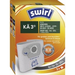 Bolsa para el polvo Kärcher Swirl KÄ 3 compatible con WD 3, 3 piezas