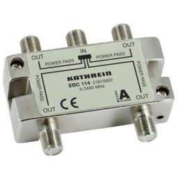 Divisor de señal Kathrein EBC 114 para cable coaxial 5-2400 MHz Plata