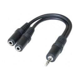 Divisor de audio Hypertec 3.5 mm macho a 2x 3.5 mm hembra 0,15 m Negro