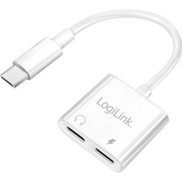 Adaptador de Audio USB-C LogiLink con Puerto de Carga 60W PD