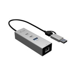 Hub i-tec 4 puertos 5 Gbit/s USB-C/USB-A Metal HUB 3 2.5GLAN Plata