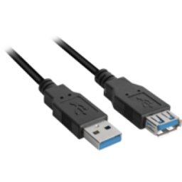 Cable USB 3.2 Gen 1 Sharkoon 3 m Negro Alargador