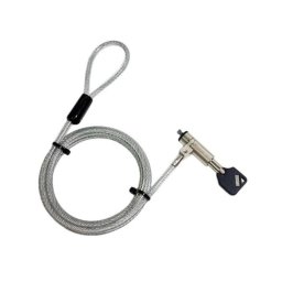 Cable antirrobo DLH DY-CS4112 para portátiles Dell con ranura Wedge, 1,8 m, llave, plata