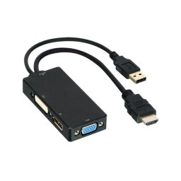 Adaptador de cable de vídeo DLH DY-TU4790 HDMI macho a DVI/VGA/DisplayPort hembra