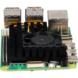 Disipador térmico Joy-IT para Raspberry Pi 5 con ventilador y aluminio negro