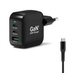 Cargador Port Connect 65W USB-C PD GaN con cable 2m
