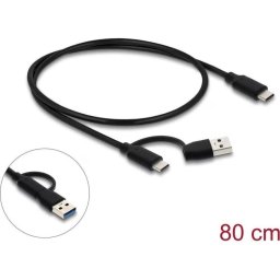 Concentrador USB 10 Gbps Delock 4 puertos Thunderbolt, USB-A y USB-C Negro