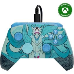 Mando de juego con cable Turtle Beach Rematch Advanced Blue Kitsune para Xbox y PC