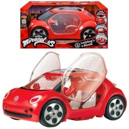 Coche de juguete Bandai Miraculous VW e-Beetle descapotable 2 plazas rojo y negro