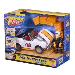 Set Juego Bandai Stuntman Stu Crash Racing Car COSS8200 con Figura Articulada y Accesorios