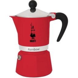 Cafetera italiana Bialetti Rainbow 0,30 L 6 tazas aluminio roja