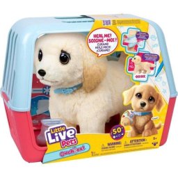 Juguete peluche interactivo Little Live Pets Mon Chien Ouchies Veterinaria con escayola