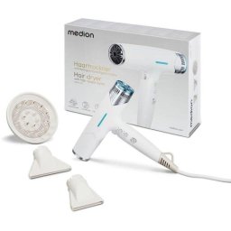Secador de Pelo Iónico Medion LIFE HD2 1740W 3 Temperaturas 3 Velocidades con Difusor Blanco