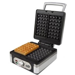 Gofrera Domo DO9047W 1400W 2 placas rectangulares profundas 2,6 cm metal plateado