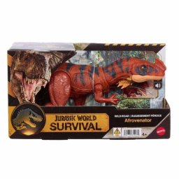Figura de juguete Mattel Jurassic World Wild Roar Afrovenator articulada con sonido y luces 30 cm