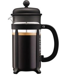Cafetera manual Bodum Java 1 L en vidrio y acero inoxidable negro