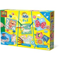 Kit Creativo SES Creative My First 3 en 1 Pintar, Colorear y Pegatinas
