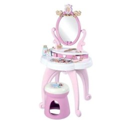 Tocador Infantil Smoby Disney Princess 2 en 1 con Banquito y Accesorios Rosa y Blanco