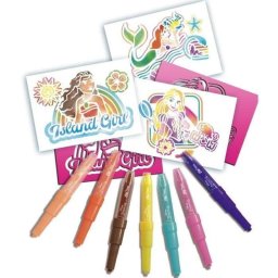 Set de dibujo con aerógrafo Lansay Blopens Princesas Disney con 7 plantillas y 6 marcadores