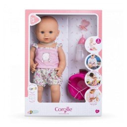 Muñeca Corolle Mon Grand Poupon Emma Fait Pipi interactiva 36 cm con ojos durmientes