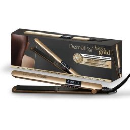 Plancha de Pelo Cerámica Turmalina Saint Algue Demeliss Kera Gold 230ºC 5 Ajustes Autoapagado Pantalla Negro Dorado