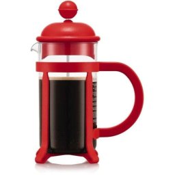 Cafetera de émbolo Bodum Java 0,35 L 3 tazas vidrio borosilicato rojo