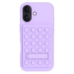 Funda para móvil BigBen Connected Magsafe Silicona Violeta con Pop It y soporte para iPhone 17