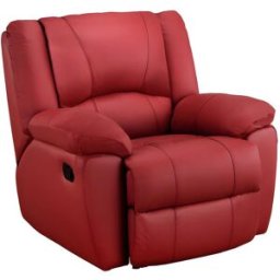 Unique Sillón relax de piel AROMA - Rojo