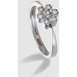 El Corte Inglés Anillo de oro blanco con diamantes. (14) Plata